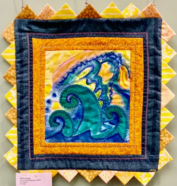 hand painted embroidered and machine quilted