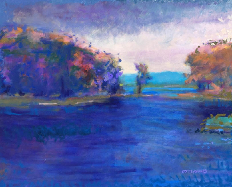 large oil painting of water