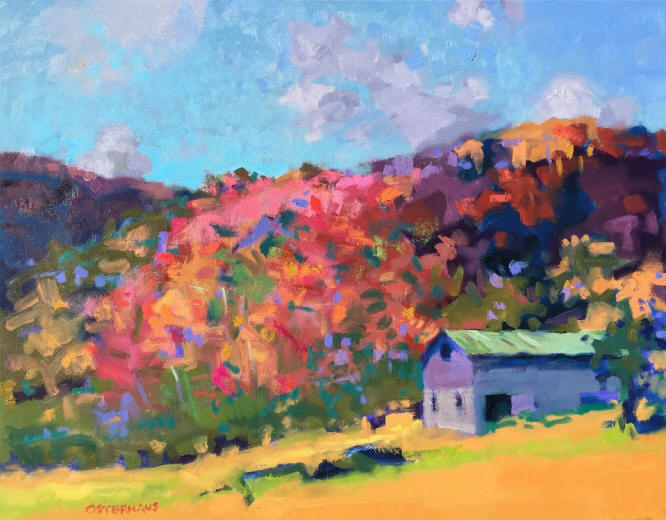 oil painting of blue ridge farm landscapes