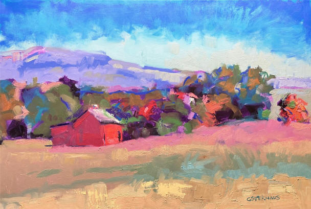 Mountain Vista and valley oil painting by Greg Osterhaus