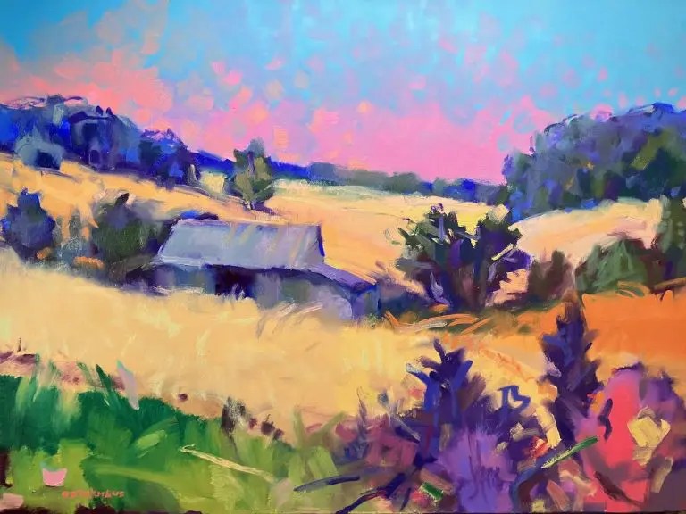 Vivid colors in Oil Paint of a sunset by Greg Osterhaus