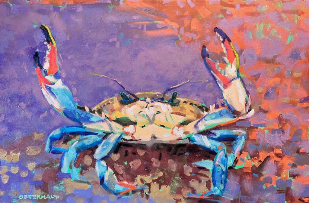 Expressive beach themed oil painting by Greg Osterhaus