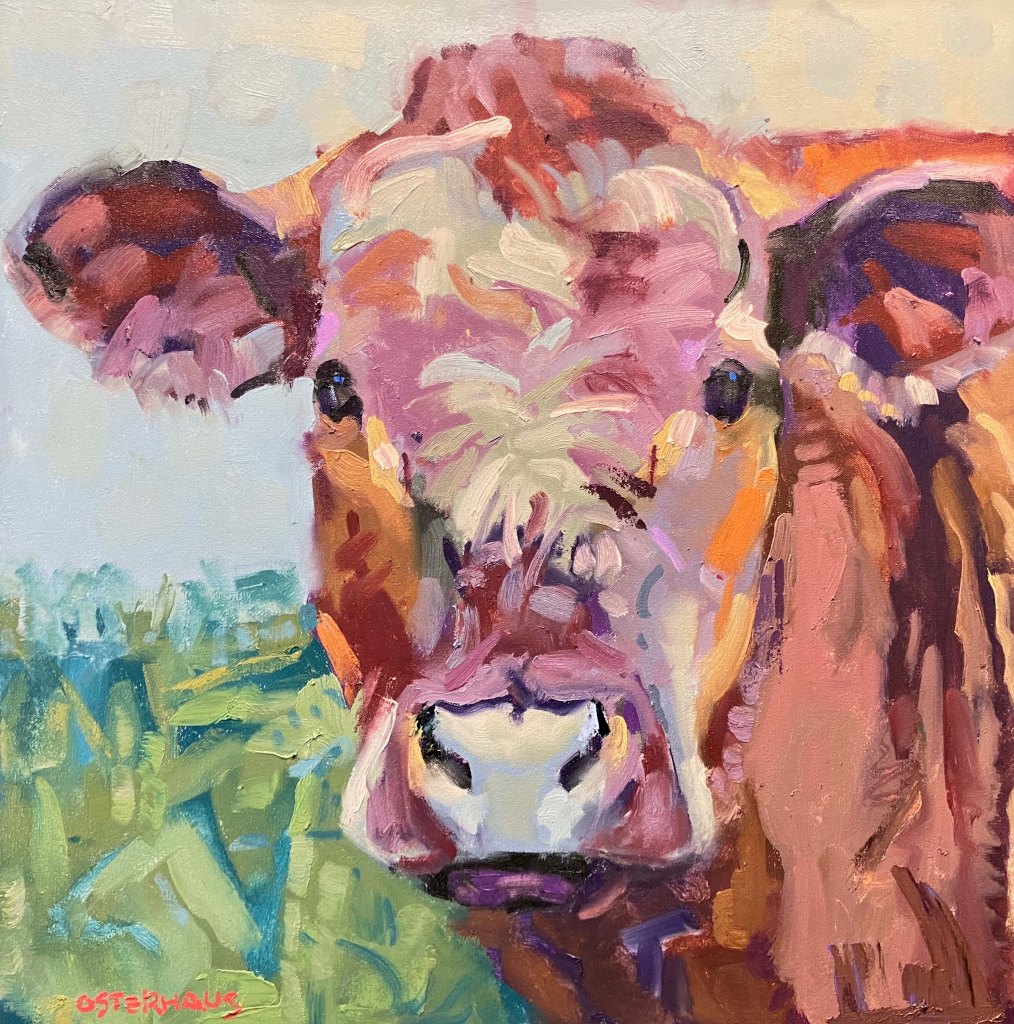 Cow Portrait in oil paint by Greg Osterhaus